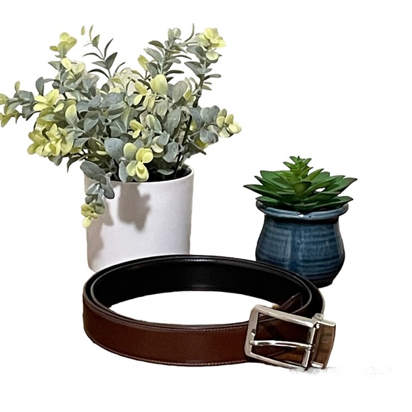 Perry Ellis Chestnut and Black reversible belt, silver toned hardware. Men’s 42 - Picture 1 of 5